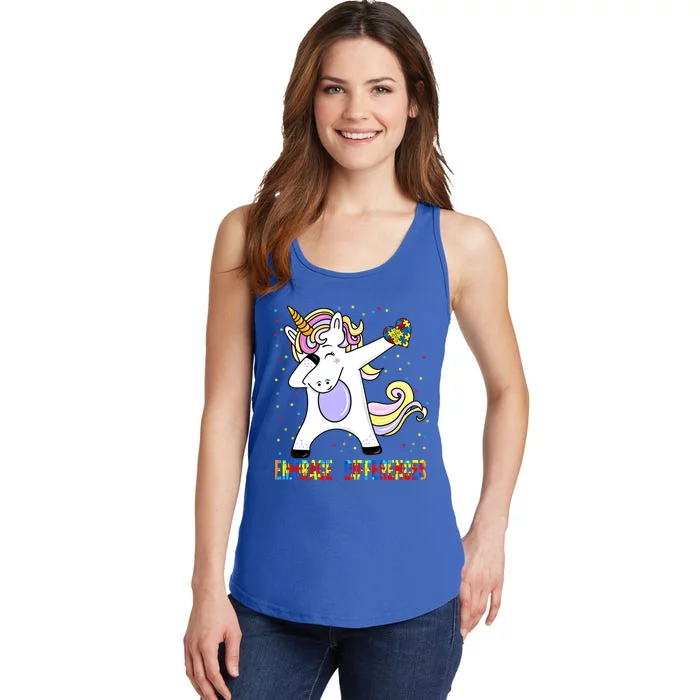 Embrace Differences Dabbing Unicorn Autism Awareness Gift Ladies Essential Tank