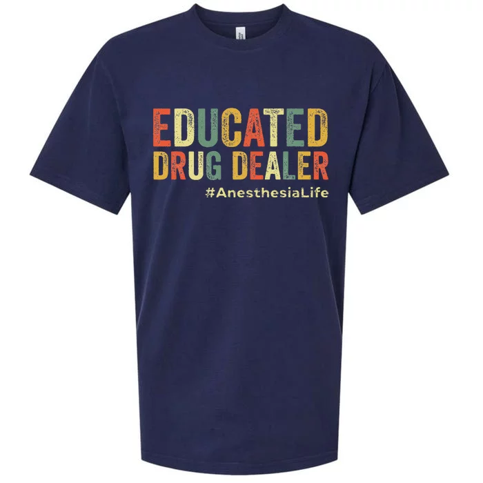 Educated Drug Dealer Funny Anesthesiologist Anesthesia Doc Sueded Cloud Jersey T-Shirt