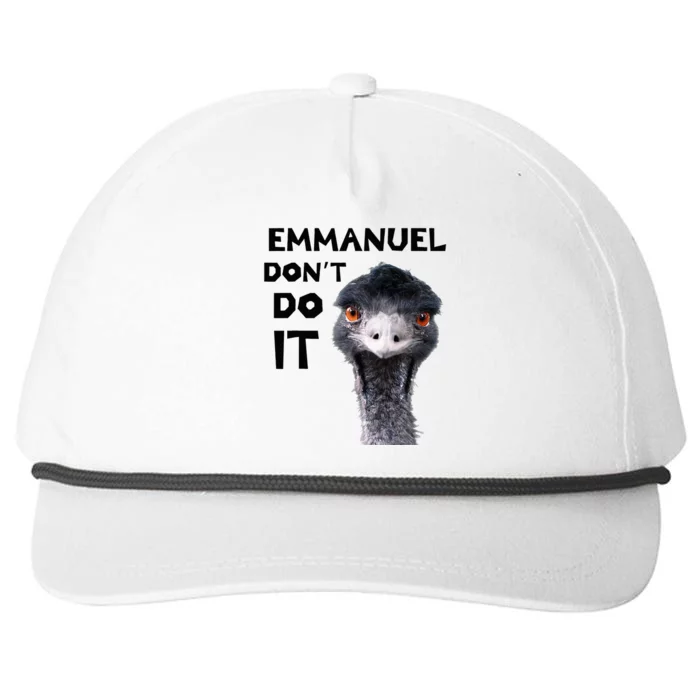 Emmanuel DonT Do It Viral Emu Snapback Five-Panel Rope Hat