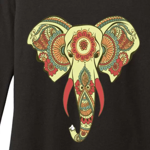 Elephant Dala Design Print Yoga Meditation Gift Womens CVC Long Sleeve Shirt