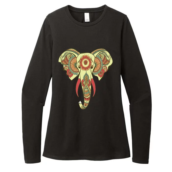 Elephant Dala Design Print Yoga Meditation Gift Womens CVC Long Sleeve Shirt