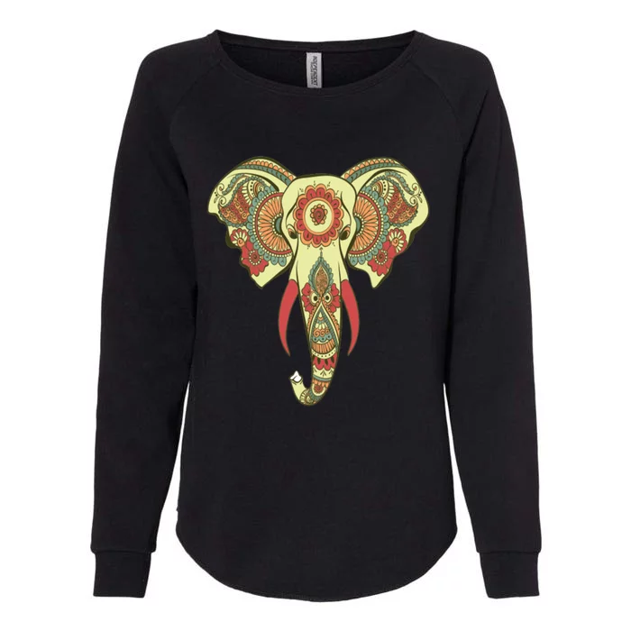 Elephant Dala Design Print Yoga Meditation Gift Womens California Wash Sweatshirt