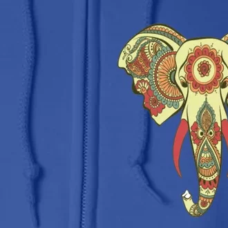 Elephant Dala Design Print Yoga Meditation Gift Full Zip Hoodie