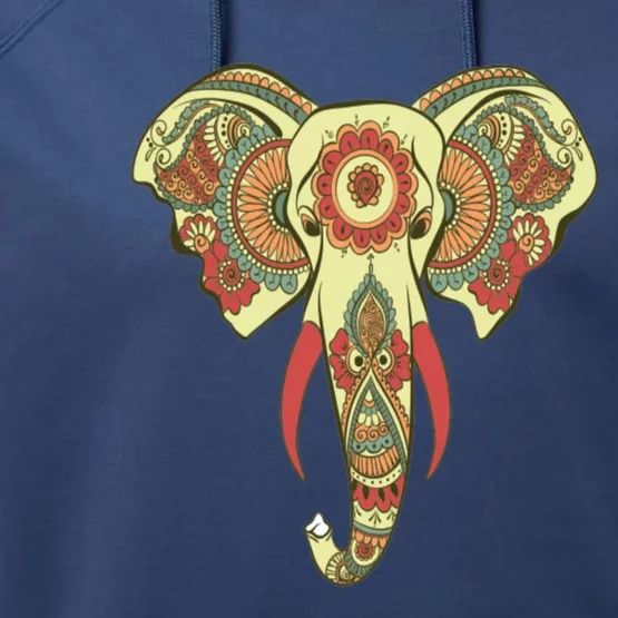 Elephant Dala Design Print Yoga Meditation Gift Performance Fleece Hoodie