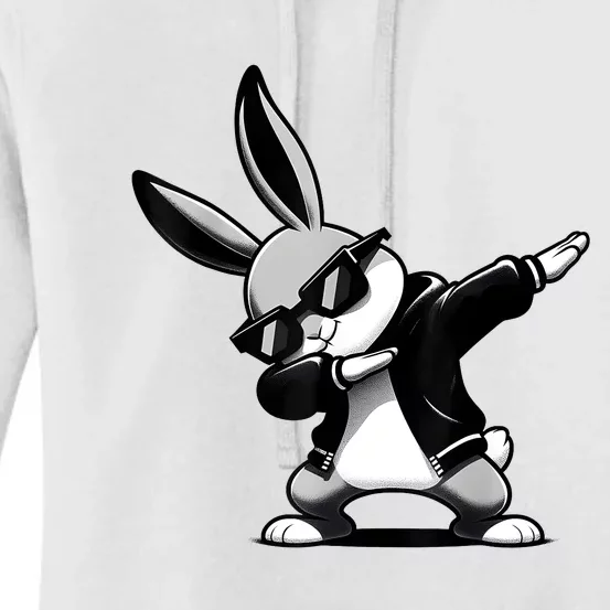 Easter Day Dabbing Bunny Rabbit Hip Hop Easter Basket Women's Pullover Hoodie