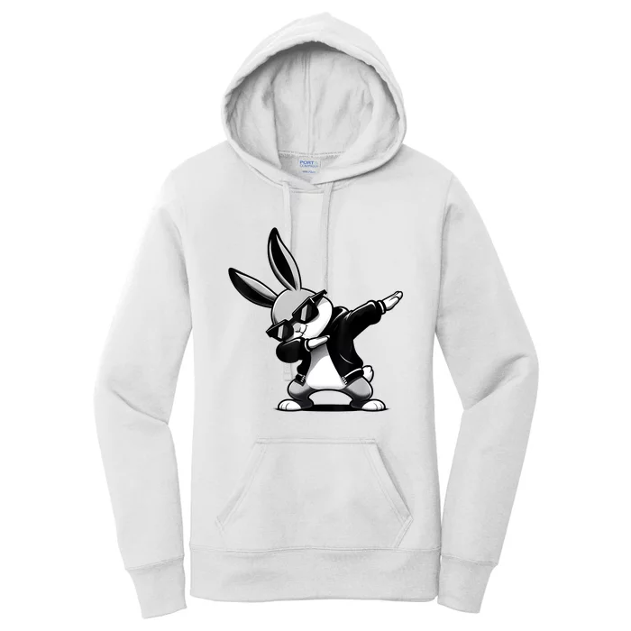 Easter Day Dabbing Bunny Rabbit Hip Hop Easter Basket Women's Pullover Hoodie