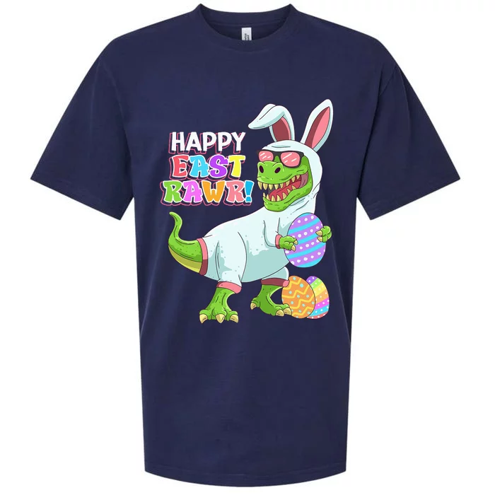 Easter Day Dinosaur Funny Happy Eastrawr T Rex Easter Sueded Cloud Jersey T-Shirt