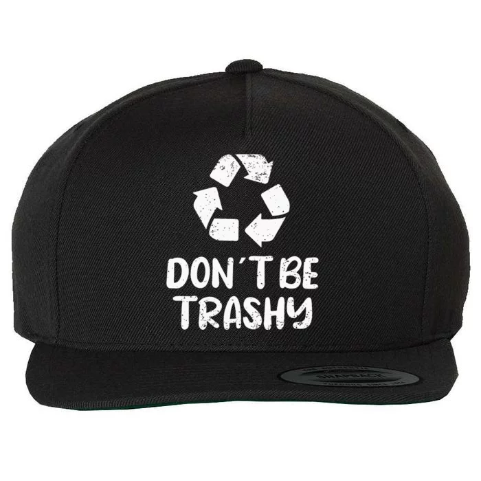 Earth Day Don´t Be Trashy Recycling Wool Snapback Cap