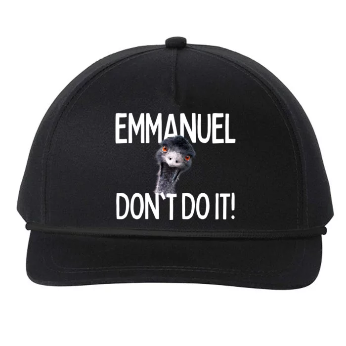 Emuel Dont Do It! Emu Funny Viral Cute Design Hit Cute Gift Snapback Five-Panel Rope Hat