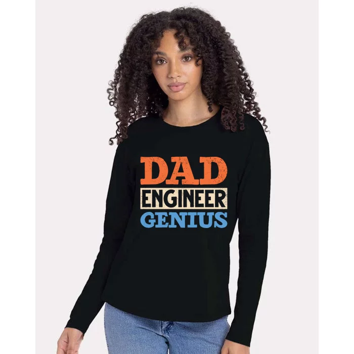 Engineer Dads Dad Engineer Genius Engineering Dad Gift Womens Cotton Relaxed Long Sleeve T-Shirt