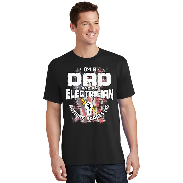 Electrician Dad Design On Back Of Clothing T-Shirt