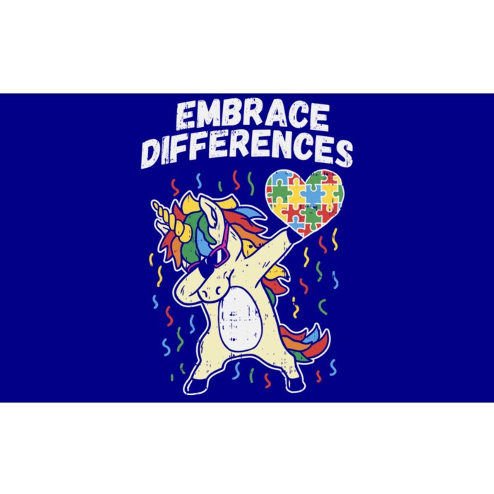 Embrace Differences Dabbing Unicorn Gift Autism Awareness Funny Gift Bumper Sticker