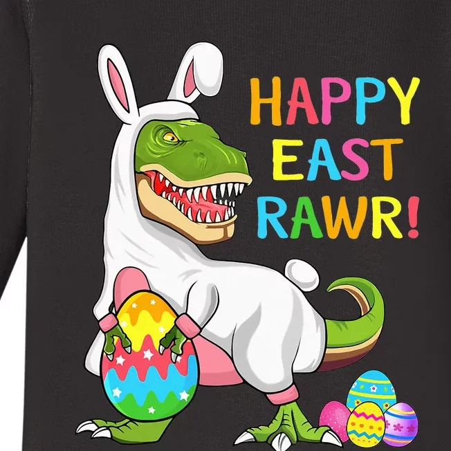 Easter Day Dinosaur Funny Happy Eastrawr T Rex Easter Baby Long Sleeve Bodysuit