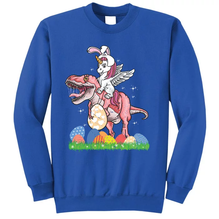 Easter Day Dinosaur Unicorn Bunny Ears Easter Eggs Gift Tall Sweatshirt