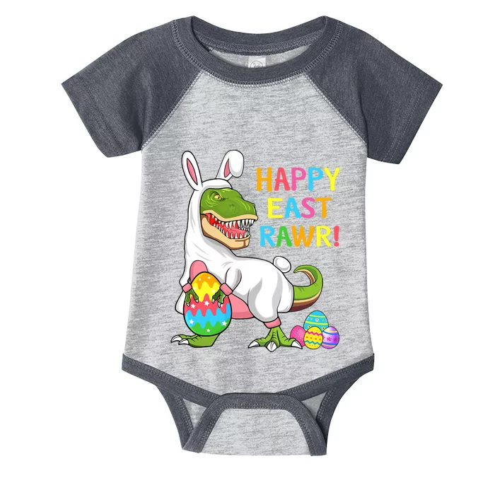 Easter Day Dinosaur Funny Happy Eastrawr T Rex Easter Infant Baby Jersey Bodysuit