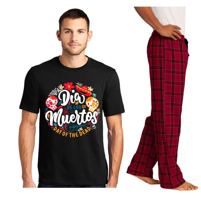 El Dia De Los Muertos Day Of The Dead Skull Sambrero Guitar Pajama Set