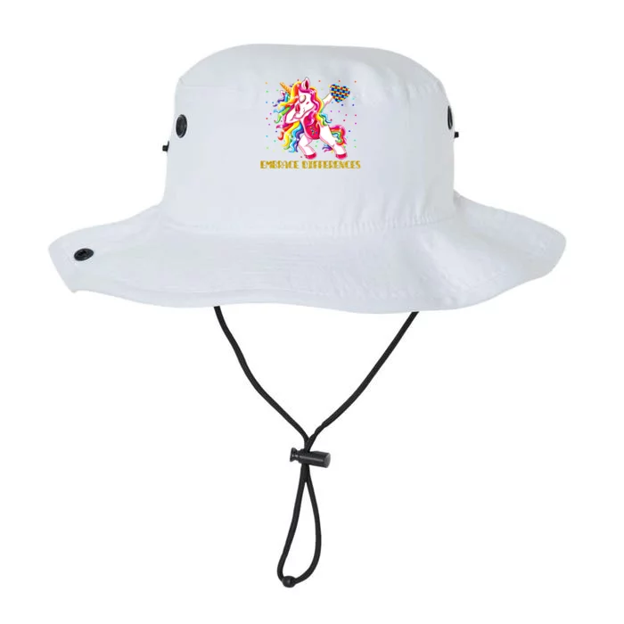 Embrace Differences Dabbing Unicorn Autism Awareness Gift Legacy Cool Fit Booney Bucket Hat