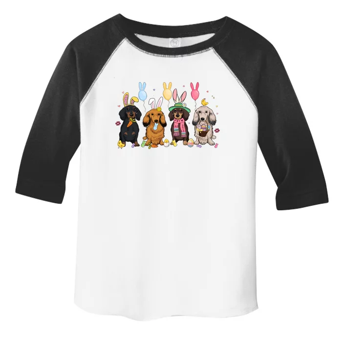 Easter Dachshund Dog Cute Dog Lover Easter Day Toddler Fine Jersey T-Shirt