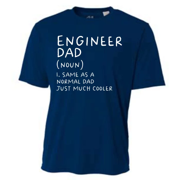 Engineer Dad Definition Funny Engineering Cooling Performance Crew T-Shirt