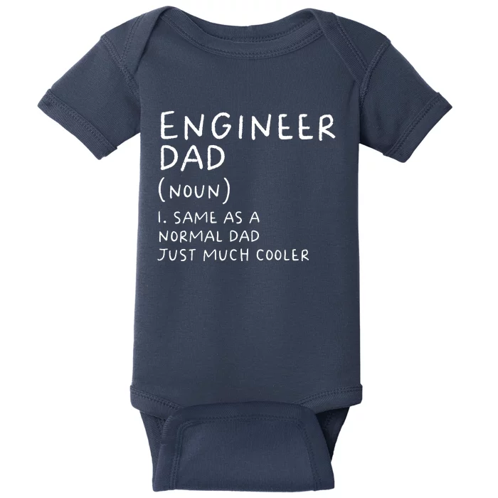 Engineer Dad Definition Funny Engineering Baby Bodysuit