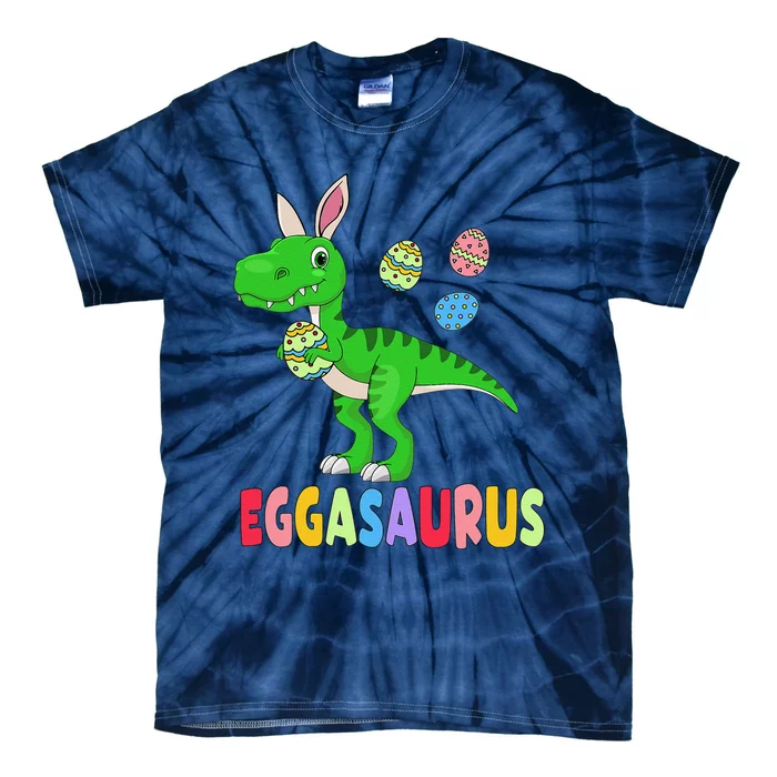 Easter Dinosaur Dino Easter Eggs Basket Cute Tie-Dye T-Shirt