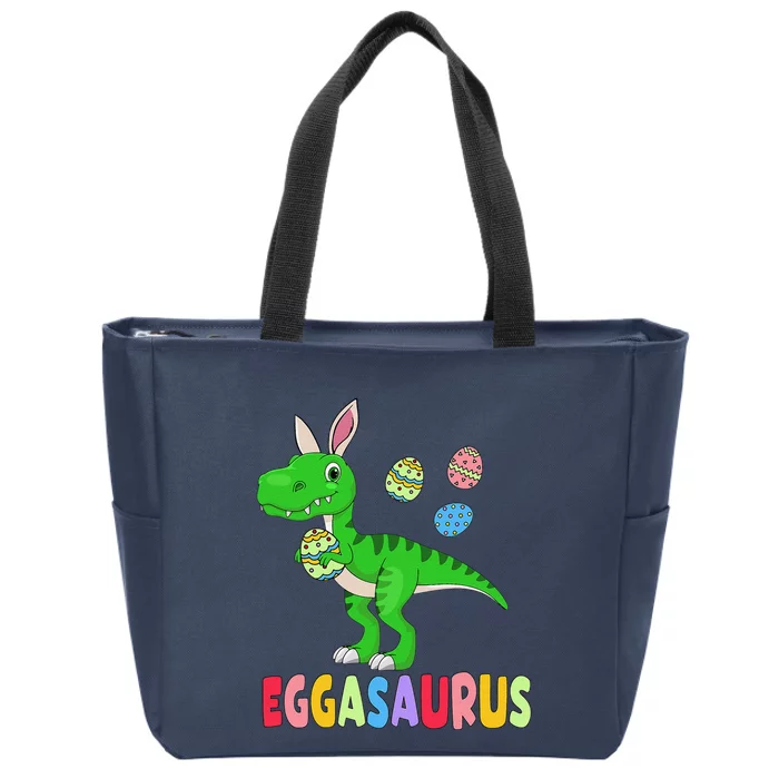 Easter Dinosaur Dino Easter Eggs Basket Cute Zip Tote Bag