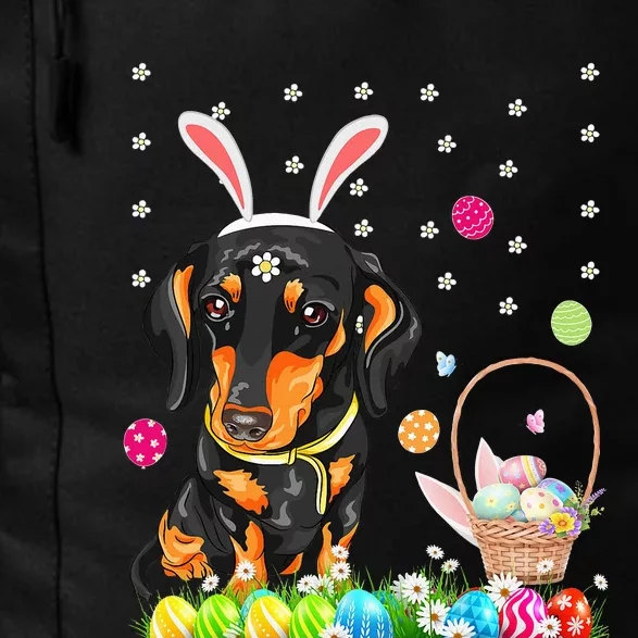 Easter Dog Dachshund With Easter Eggs Basket Daily Commute Backpack