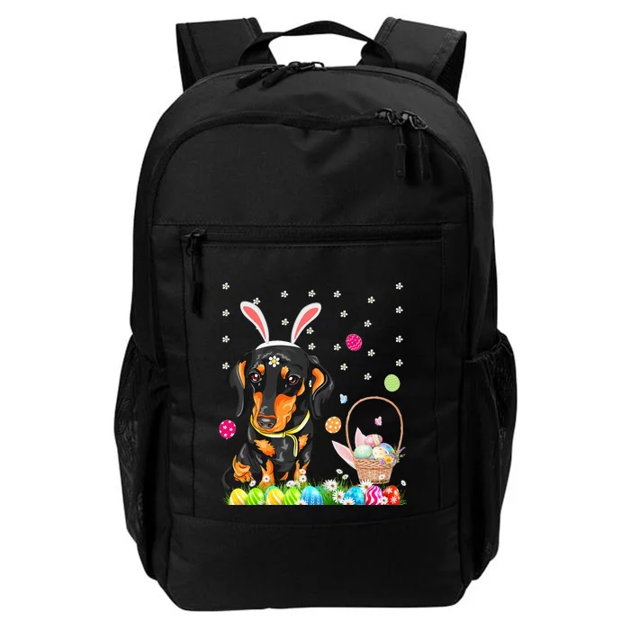 Easter Dog Dachshund With Easter Eggs Basket Daily Commute Backpack