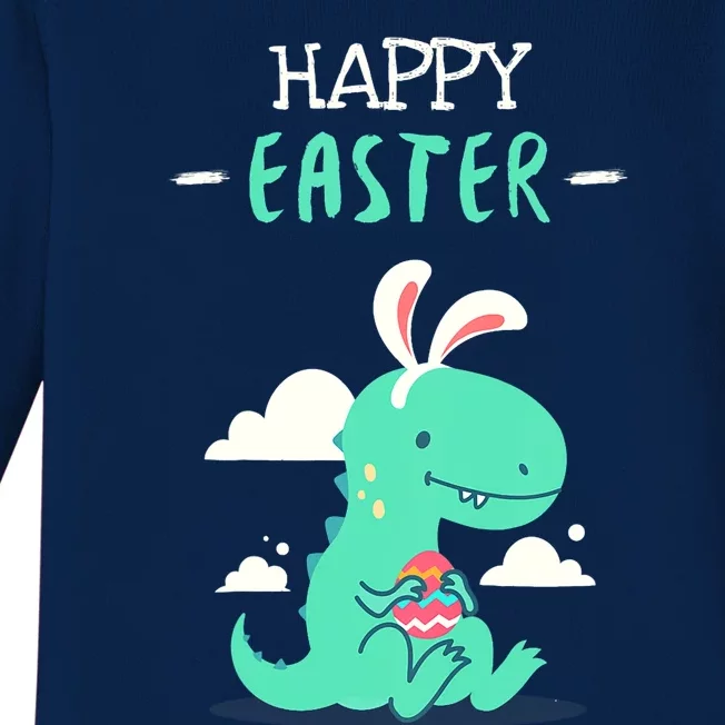 Easter Day Dino Easter Outfits Dinosaur Easter Baby Long Sleeve Bodysuit