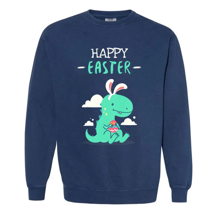 Easter Day Dino Easter Outfits Dinosaur Easter Garment-Dyed Sweatshirt