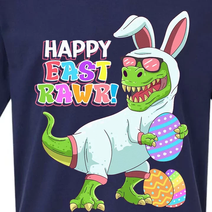 Easter Day Dinosaur Funny Happy Eastrawr T Rex Easter Sueded Cloud Jersey T-Shirt