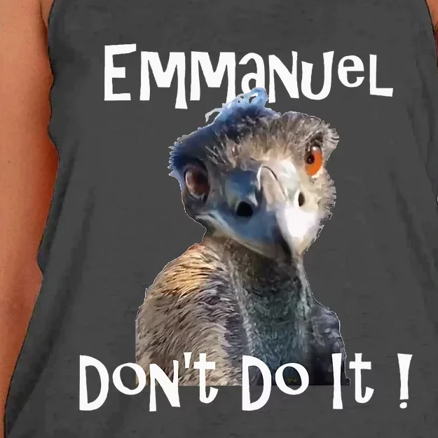 Emmanuel Dont Do It Funny Viral Emu Women's Knotted Racerback Tank