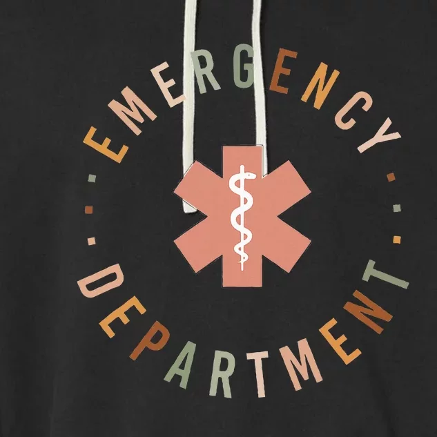 Emergency Department Er Ed Emergency Room Nurse Trauma Nurse Garment-Dyed Fleece Hoodie