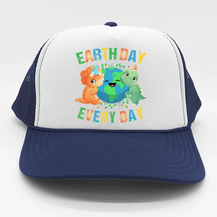 Earth Day Every Day Dinosaur Hugging Earth Nature Dino Lover Gift Trucker Hat