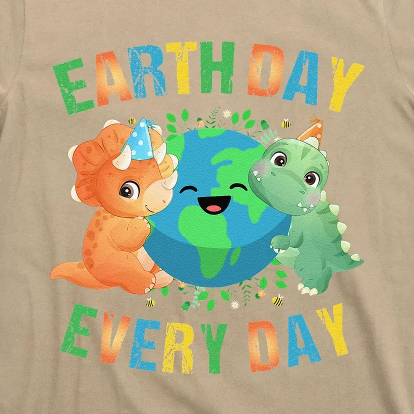 Earth Day Every Day Dinosaur Hugging Earth Nature Dino Lover Gift T-Shirt