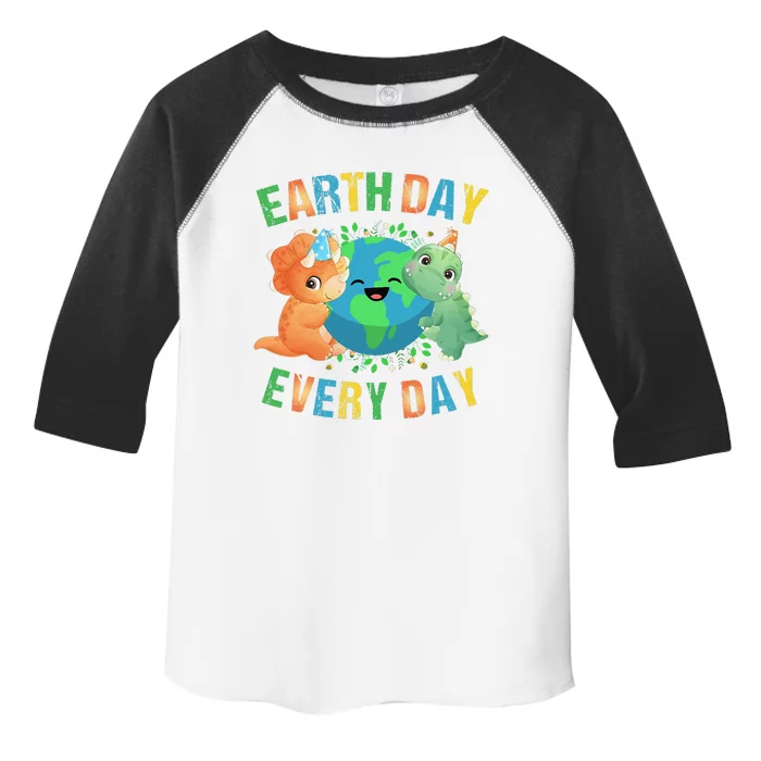 Earth Day Every Day Dinosaur Hugging Earth Nature Dino Lover Gift Toddler Fine Jersey T-Shirt