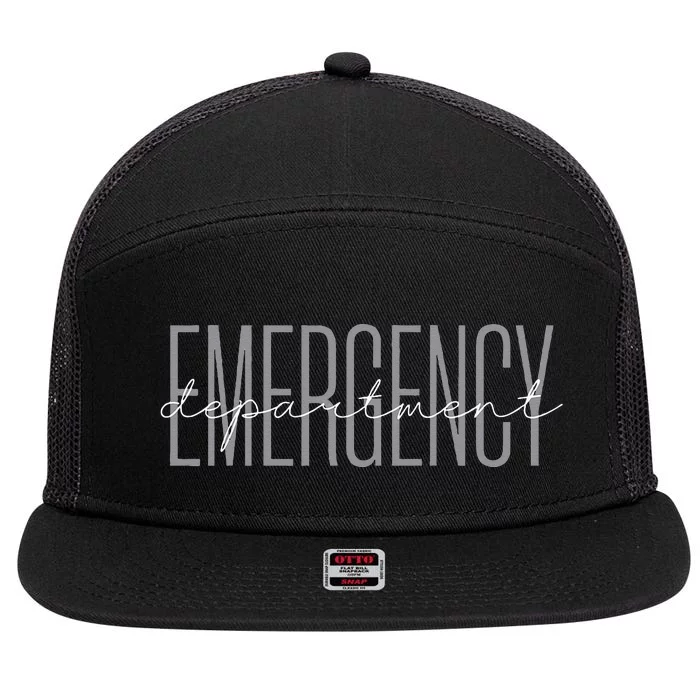 Emergency Department Emergency Room Healthcare Nursing 7 Panel Mesh Trucker Snapback Hat