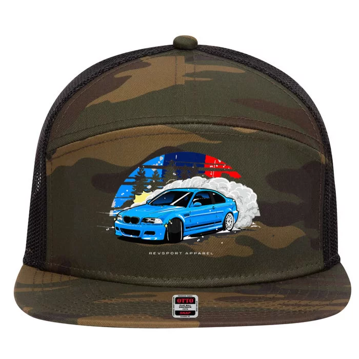 E46 Drifting 7 Panel Mesh Trucker Snapback Hat