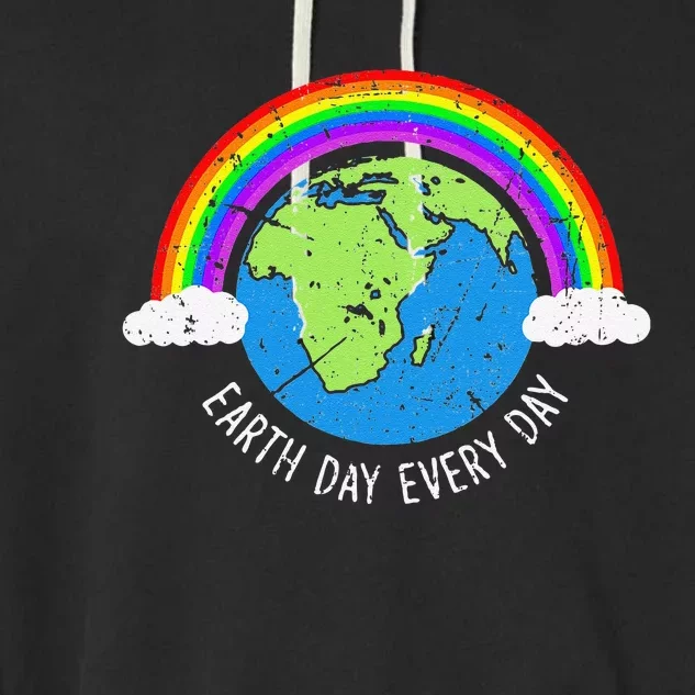 Earth Day Every Day Environment Save Nature Awareness Garment-Dyed Fleece Hoodie