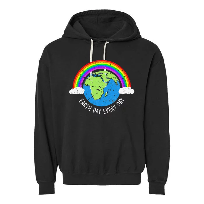 Earth Day Every Day Environment Save Nature Awareness Garment-Dyed Fleece Hoodie