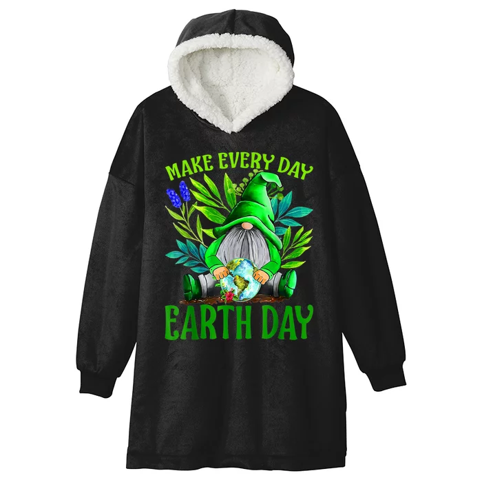 Earth Day Every Day Happy Earth Day 2024 Gnome Hooded Wearable Blanket