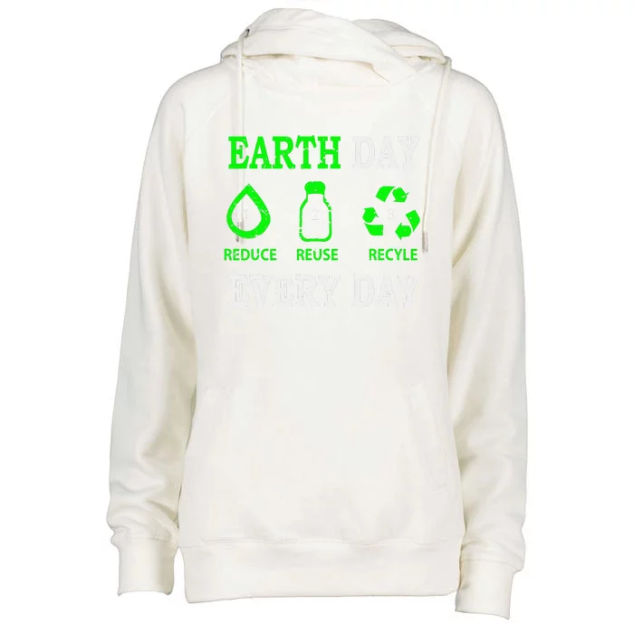 Earth Day Every Day Environmentalist Womens Funnel Neck Pullover Hood