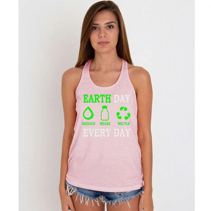 Earth Day Every Day Environmentalist Women's Knotted Racerback Tank