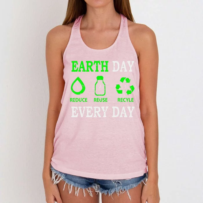 Earth Day Every Day Environmentalist Women's Knotted Racerback Tank