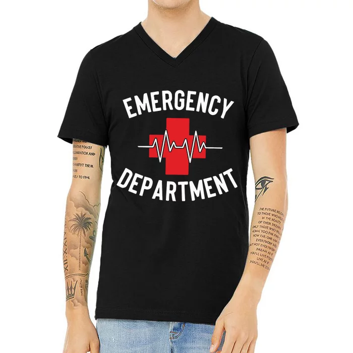 Emergency Department ER Nurse V-Neck T-Shirt