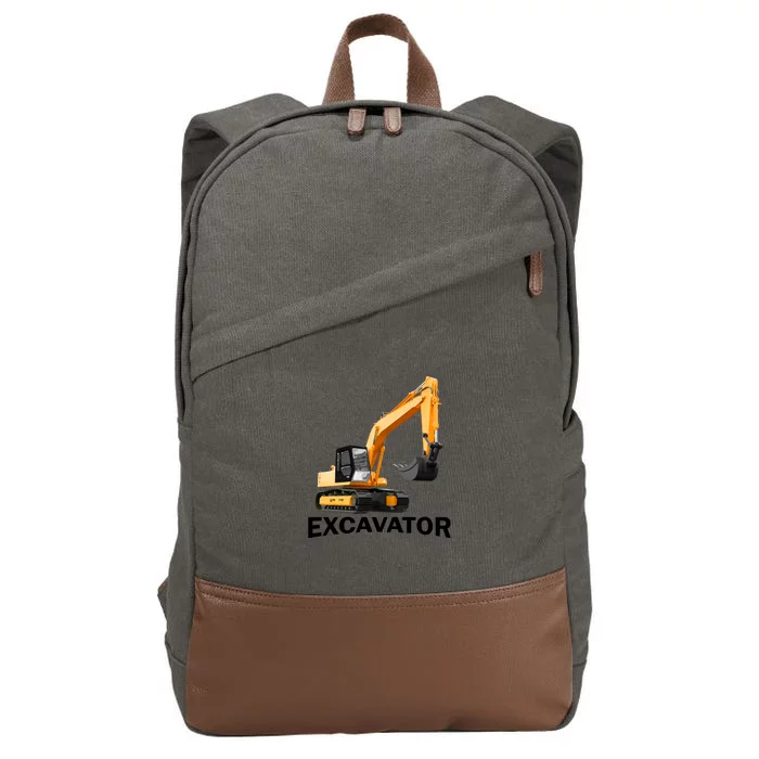 Excavator Design Cotton Canvas Backpack