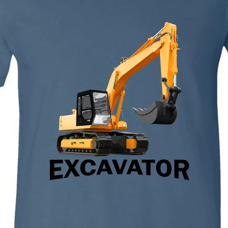 Excavator Design V-Neck T-Shirt