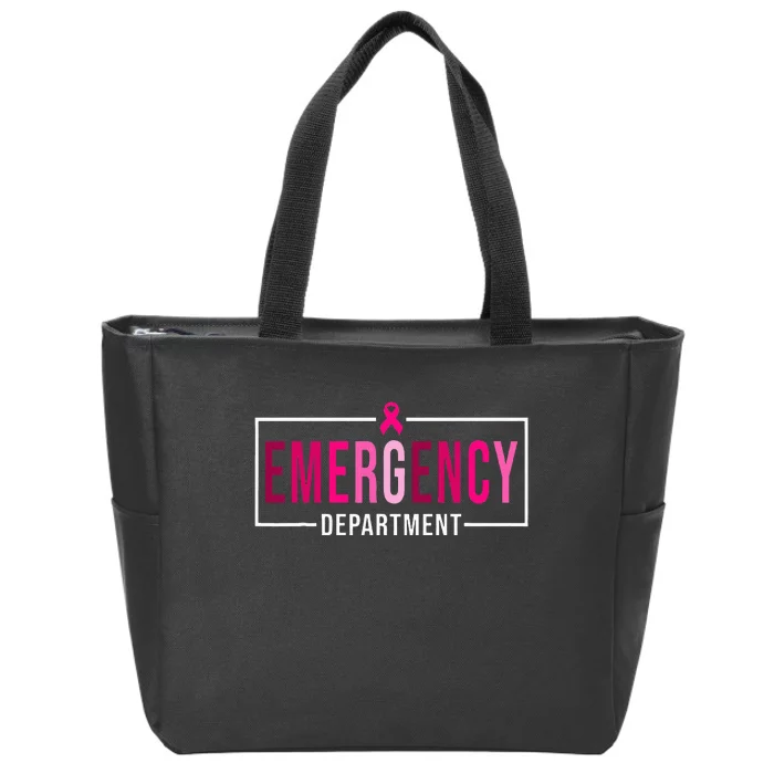 Emergency Departt Emergency Room Nurse Breast Cancer Zip Tote Bag