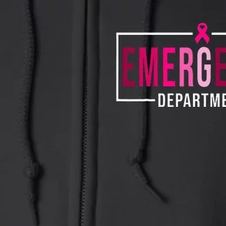 Emergency Departt Emergency Room Nurse Breast Cancer Full Zip Hoodie