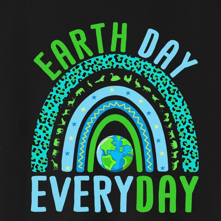 Earth Day Every Day Planet Earth Earth Day Everyday Rainbow Women's Crop Top Tee